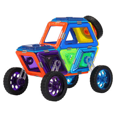 Jeep in forma di blocchi di costruzione magnetici con ruote piastrelle magnetiche accessori