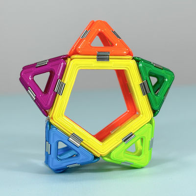 Kit di blocchi di costruzione magnetici geometrici, piastrelle magnetiche colorate, forme stellari.